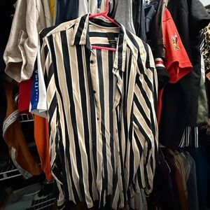 H&M Black and White Striped Shirt